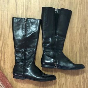 Tall shaft leather boots